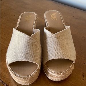 Franco Sarto light gold slip on sandals